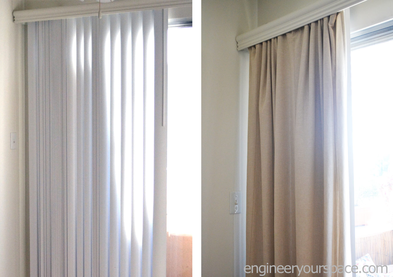 How to conceal vertical blinds with curtains   Engineer Your Space