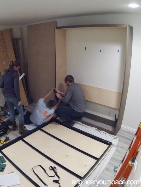 Murphy-bed-installation-putting-on-front-panel-1