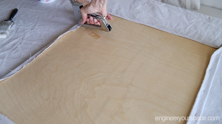 attaching-canvas-cloth-to-plywood