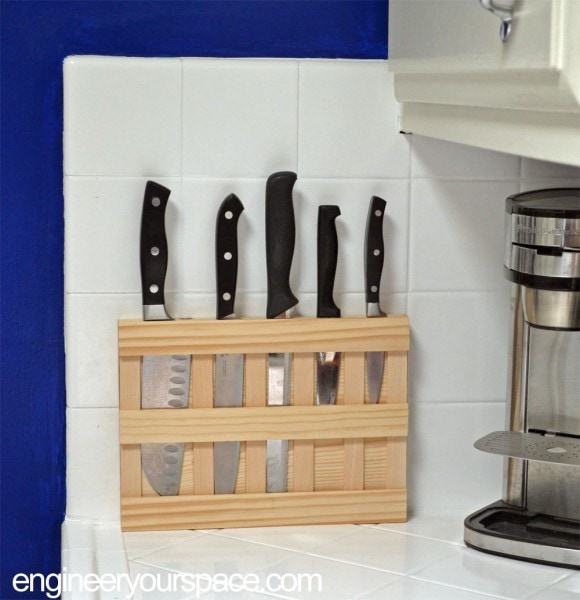 DIY wooden knife rack with Glue Dots