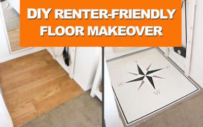 DIY renter-friendly old vinyl floor makeover DUPLICATE, NOT ORIG