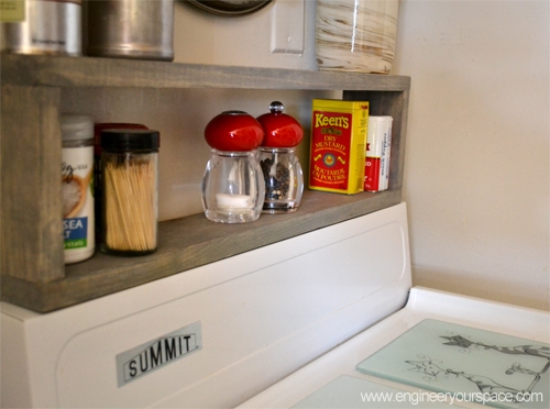 Extra storage in a small kitchen: DIY shelf above the stove