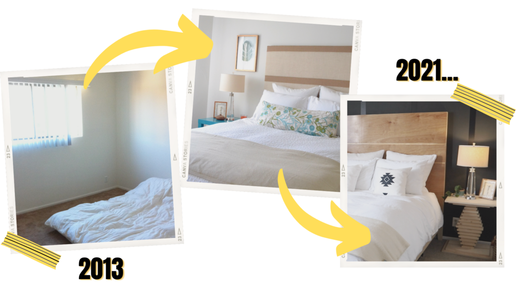 Small Bedroom ideas for renters – DIY Bedroom evolution