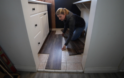 How to cover up an ugly floor temporarily – renter-friendly!